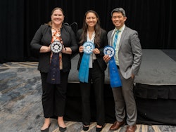 From left to right, Clare Richardson, MD, Julianna Kostas, and Ernest D. Gomez, MD, MTR.