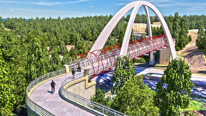 The Gateway Pedestrian Bridge and Trail project is an essential infrastructure upgrade that is not only functional, but also a beautiful work of art and sculpture.