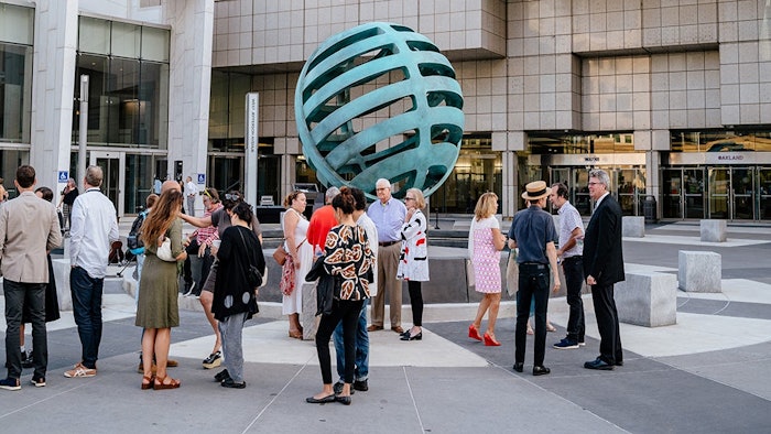The Floating Citadel sculpture is dedicated to Larry Alexander, the first chairman of the DRCFA (2009-2021), to honor his leadership of the convention center during the extensive 2015 renovation.