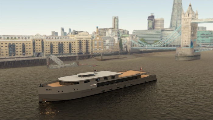 Oceandiva London will be the largest floating events space on the Thames measuring 282 feet in length and 56 feet in breadth, spanning three decks capable of hosting events on water that have never been seen before.