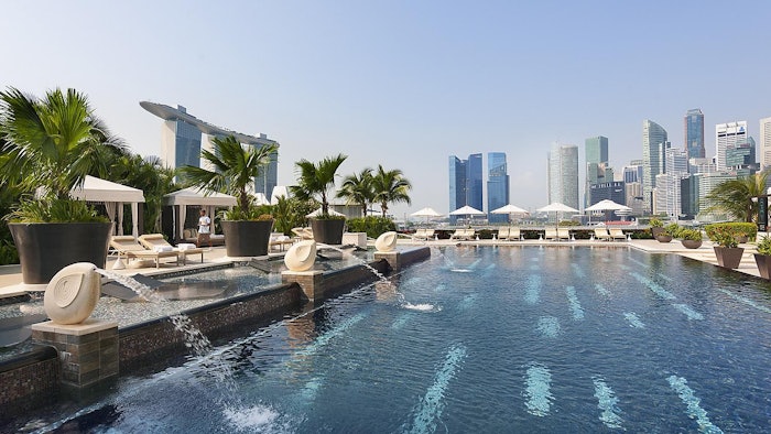 Guests can rejuvenate at The Spa at Mandarin Oriental, Singapore, alongside an outdoor swimming pool and fitness center.