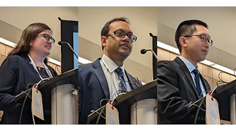 Left to right: Elizabeth Malinzak, MD, FASA, Rohesh Fernando, MD, FASE, FASA, and Bryan Chow, MD