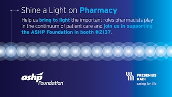 Graphic urging readers to support the ASHP Foundation in booth 2137