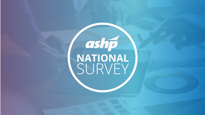 Graphic with hands around a screen and the text ASHP National Survey
