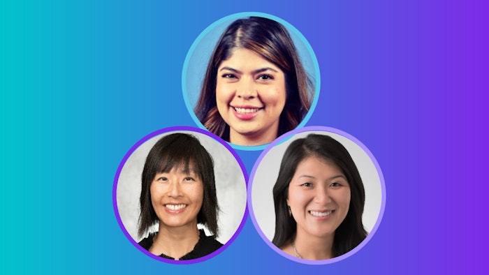 Clockwise from bottom left: Rebecca Leon, Cynthia S. Valle-Oseguera, Shirley Wong
