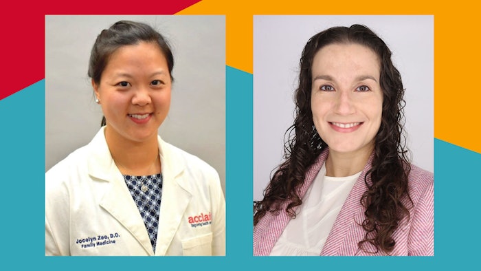 Head shot of Jocelyn Zee, DO, FAAFP, SFHM, and Alice Gallo De Moraes, MD