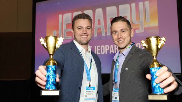 Left to right: 2023 Resident Jeopardy champs Zackary Whitney, DO, and Michael Foss, DO a/k/a “The Bolognia Bros.”