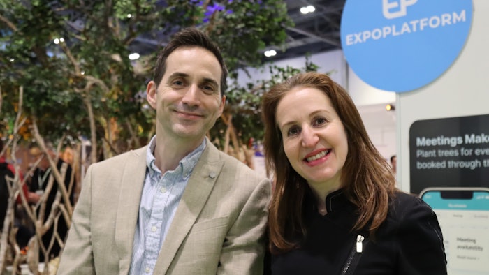 Luke Bilton, ExpoPlatform, and Carina Bauer, IMEX Group