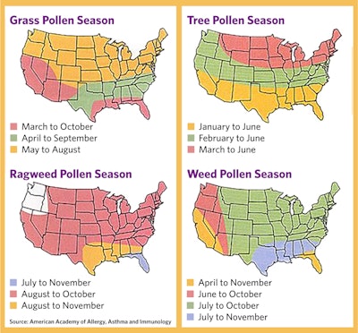 Pollen Season Map Recreated