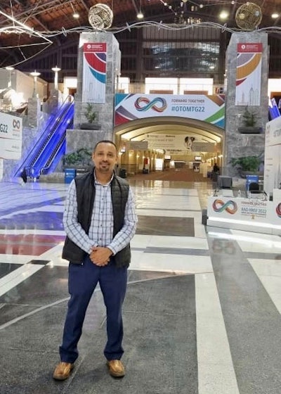 Dr. Gellaw at the AAO-HNSF 2022 Annual Meeting & OTO Experience in Philadelphia, Pennsylvania.