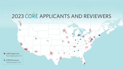 Distribution of CORE Grant applicants and reviewers across the United States.