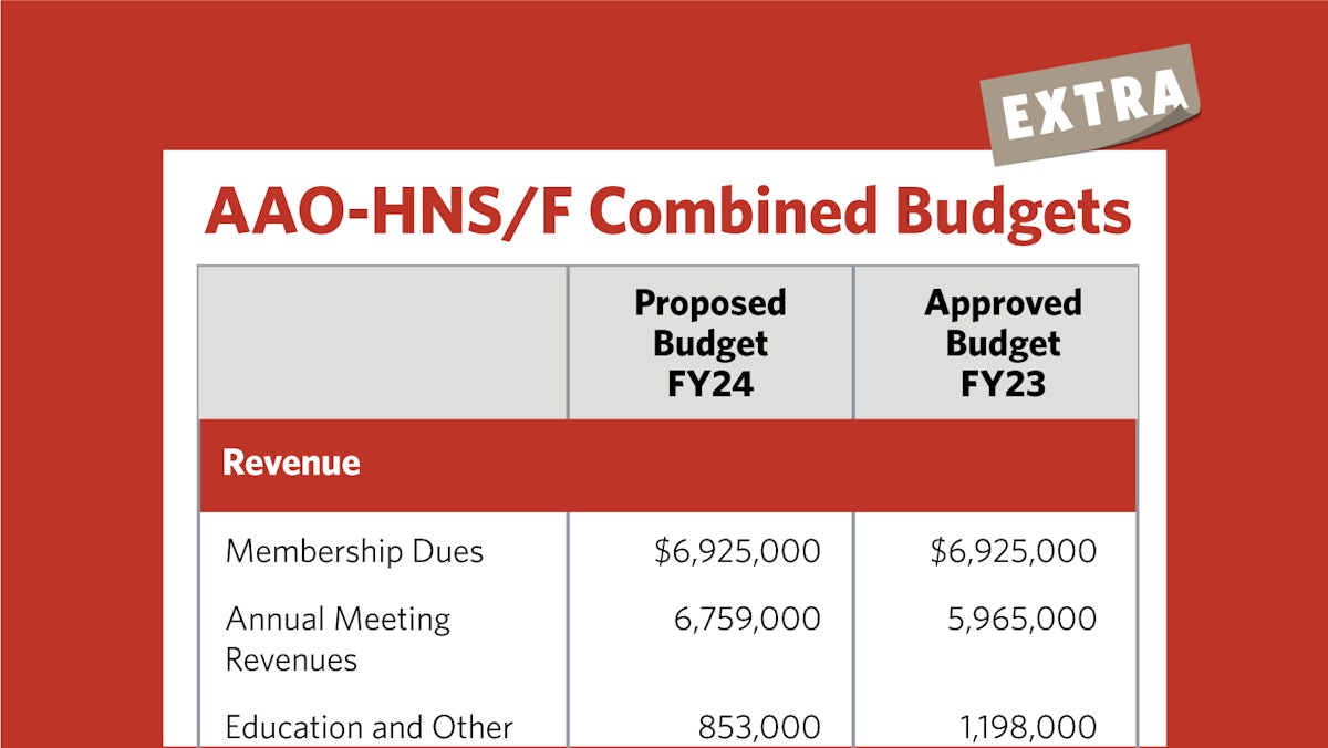 Proposed Fiscal Year 2024 (FY24) Combined Budget AAOHNS Bulletin
