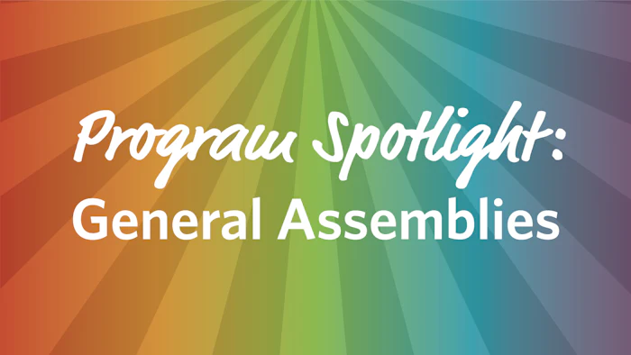 Graphic spotlighting general assemblies.