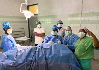 Dr. Appiah-Thompson performing complex otologic surgery alongside Dave J. Crockett, MD, from Phoenix Children’s Hospital.