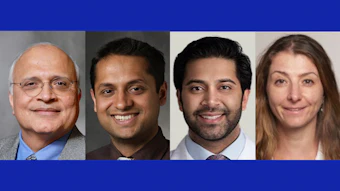 Left to right: Kumar Belani, MBBS, MS, FACA, FAAP, SAMBA-F, Jai Madhok, MD, Govind Rangrass, MD, and Zdravka Zafirova, MD
