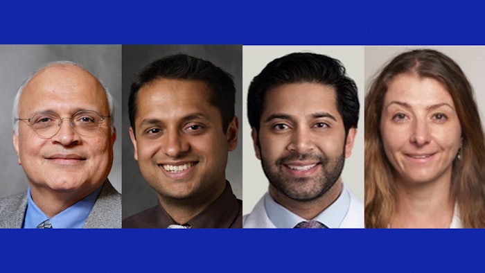 Left to right: Kumar Belani, MBBS, MS, FACA, FAAP, SAMBA-F, Jai Madhok, MD, Govind Rangrass, MD, and Zdravka Zafirova, MD