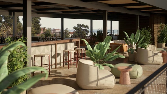 Keight Hotel Opatija offers rooftop views of city center and the Adriatic Sea.