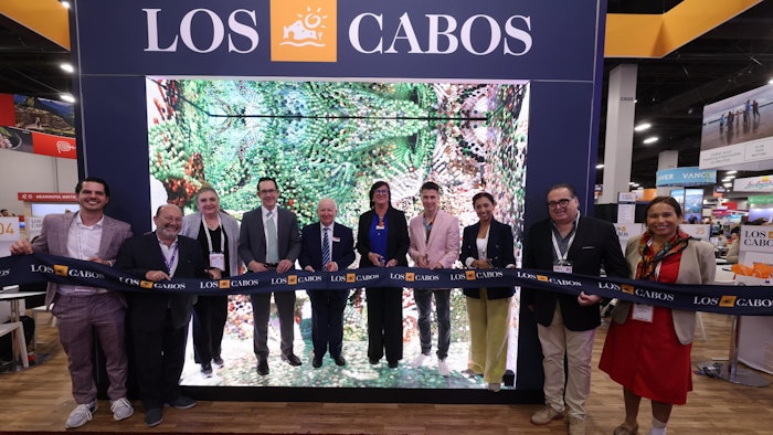 Explore the Los Cabos booth! Ray Bloom, chairman of IMEX Group, and Heather Gough, director of sales of IMEX Group, officially opened the booth on Tuesday.