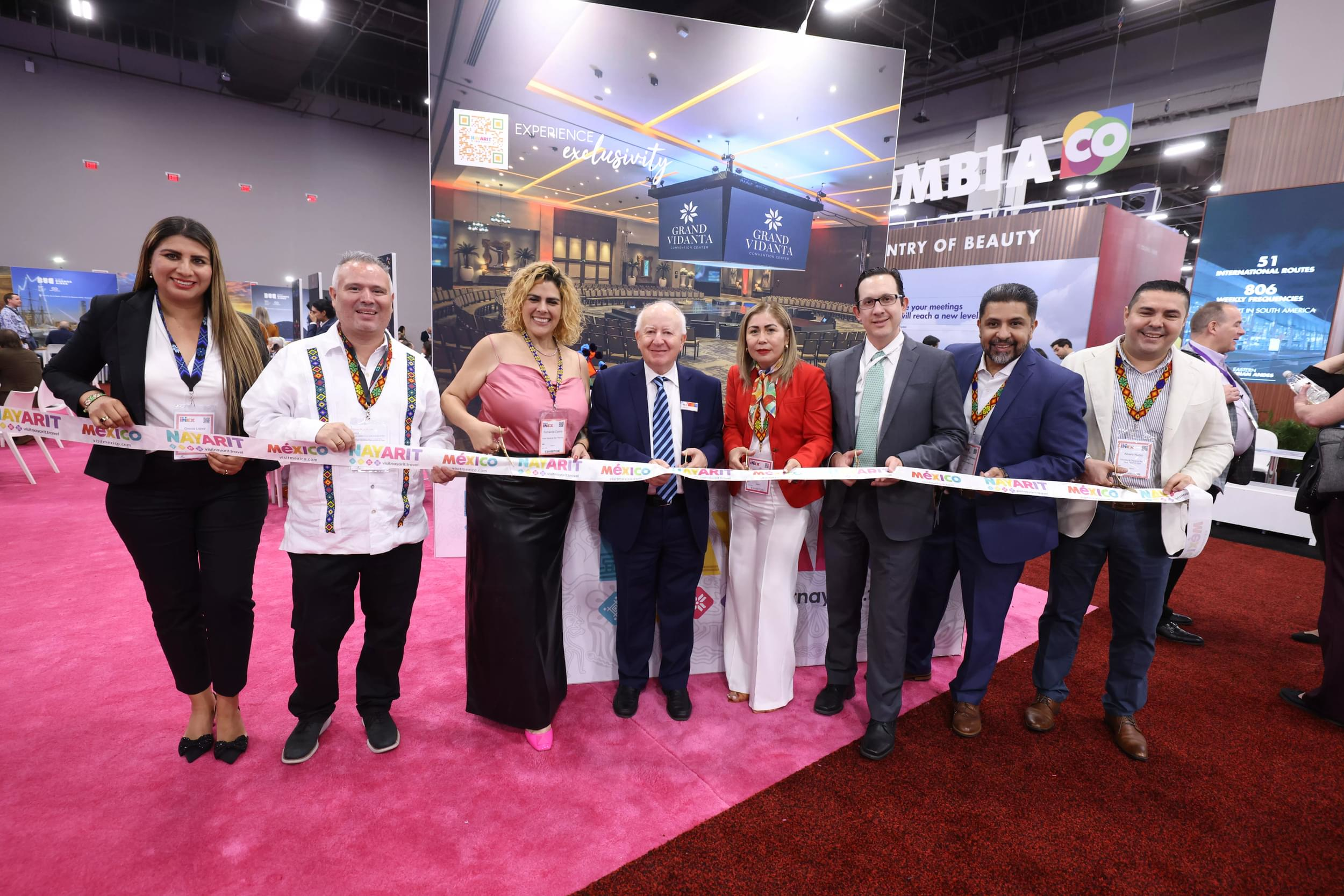 Connect with Nayarit! Ray Bloom, chairman of IMEX Group, declared the booth open for visitors on Tuesday.