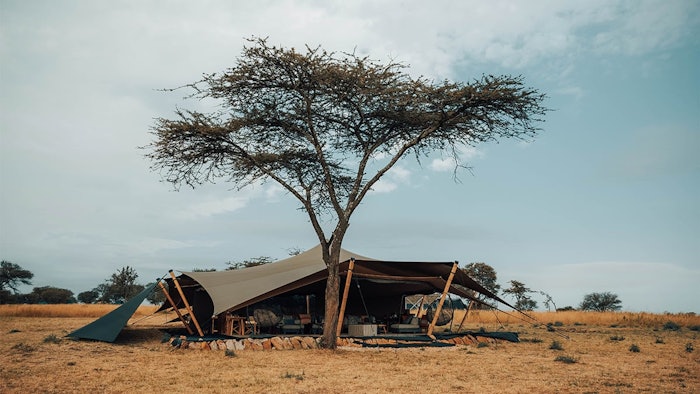 Wilderness Tanzania’s tall stretch tents were manufactured in Arusha and have been specifically designed to offer guests a 280-degree view over the surrounding plains.