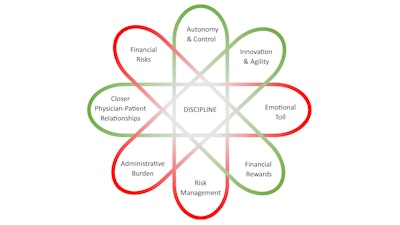 Figure 1. Private practitioners face the increasingly complicated responsibilities of running their own practice, including financial, administrative and work-life balance.