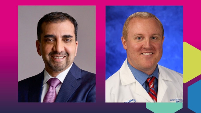 Head shots of Aziz Ansari, DO, FAAHPM, FACP, SFHM Brian McGillen, MD, FACP, SFHM