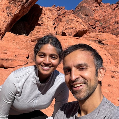 Married physician couple Kavita K. Dedhia, MD, (left) with Raj C. Dedhia, MD, MSCR.