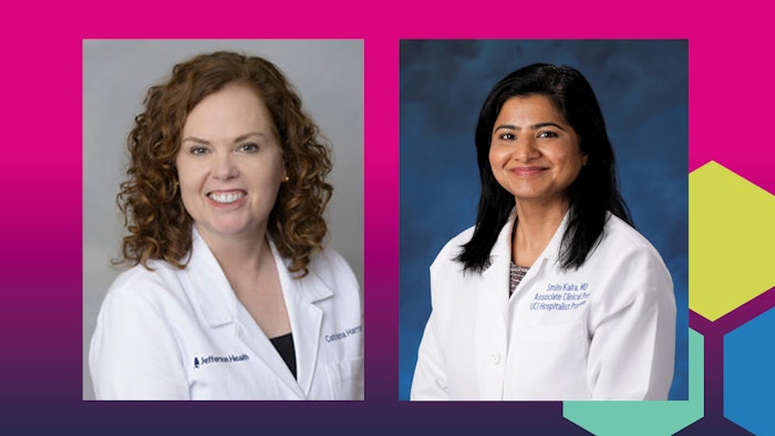 Head shot of Catriona Herrop, MD, FACP, SFHM, and Smita Kalra, MD, FACP, SFHM