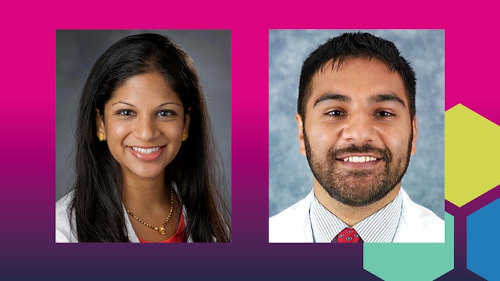 Head shot of Suchita Shah Sata, MD, SFHM (left), and Zahir Kanjee, MD, MPH