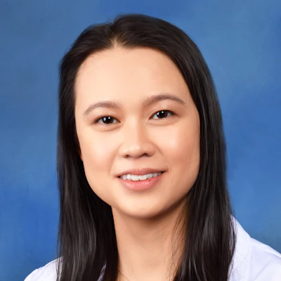 This is a professional headshot of dermatology resident Shannon Wongvibulsin, MD, PhD.