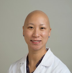 This is a professional headshot of dermatologist Carolyn Goh, MD, FAAD.