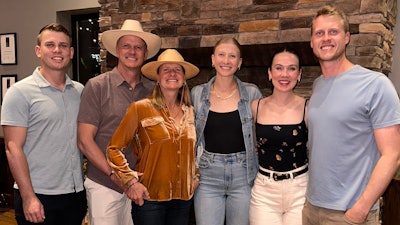 Douglas D. Backous, MD, (second from left) with his family in Nashville, Tennessee, at the AAO-HNSF 2023 Annual Meeting & OTO Experience.