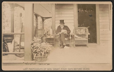 Figure 3. Last photograph of Grant, four days before death. Photograph by J.G. Gilman (1885), retrieved from the Library of Congress.5
