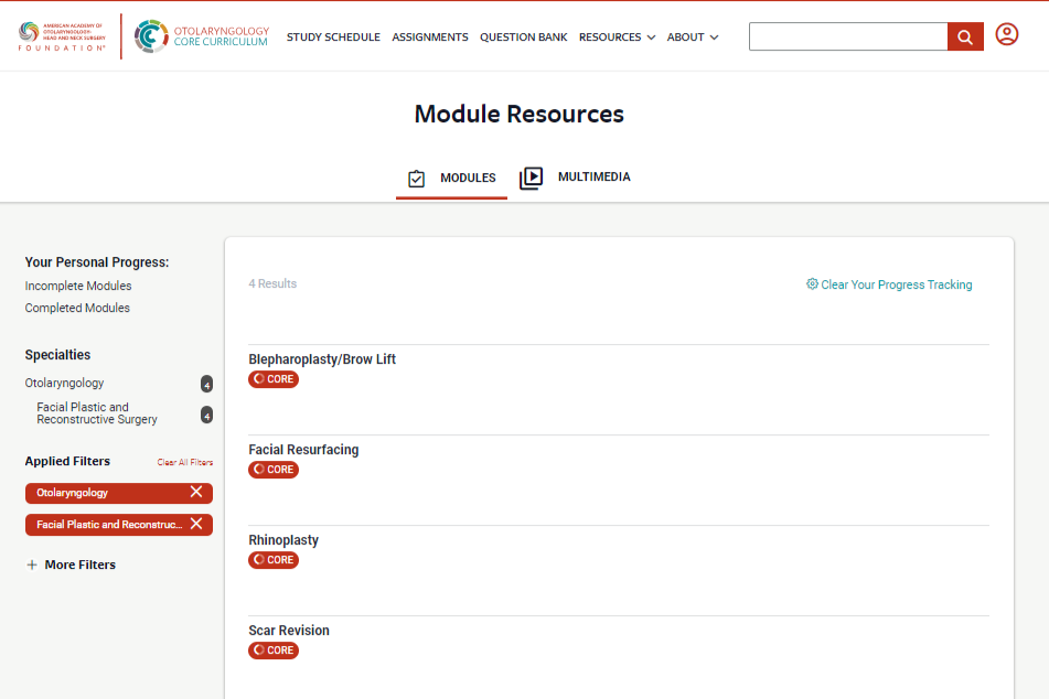 Developing Facial Plastic and Reconstructive Surgery Modules for the