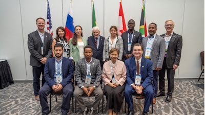 Some of the awardees together with Academy international program leaders and past leaders at the ceremony in Miami Beach.