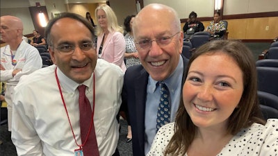 (Left to right) Dr. Shah with his mentor and mentee.