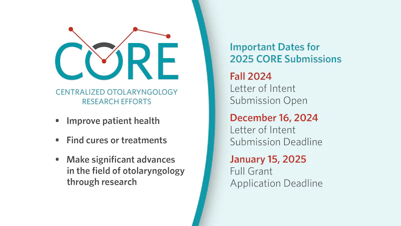 The 2025 CORE Grant Cycle Is Now Open! | AAO-HNS Bulletin