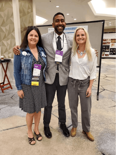 Siva Chinnadurai, MD (center) with Ear Community Executive Director Melissa Tublin (left) and Program Director Caitlin Hurst.