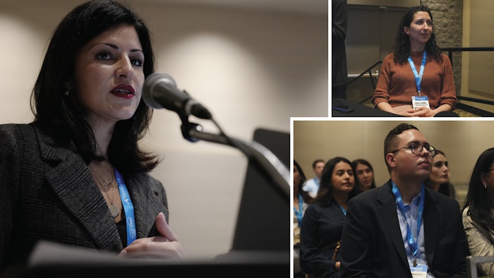 (Left) Melodi Javid Whitley, MD, PhD, FAAD; (Upper right) Stephanie M. Gallitano, MD, FAAD (Bottom right) Attendees.