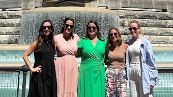 Kate (second from right) and colleagues take in the sights on a pre-meeting visit to Indianapolis, Indiana, to prepare for the AAO-HNSF 2025 Annual Meeting & OTO EXPO. See you in Indy!