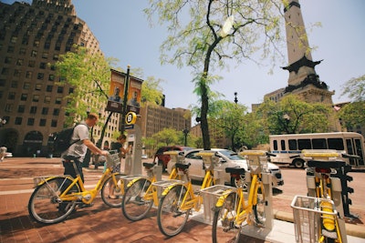 Indiana Pacers Bikeshare are positioned along the Indianapolis Cultural Trail, making access easy and convenient.