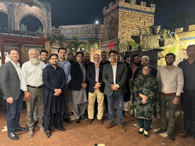 The Pakistan Society of Otorhinolaryngology hosting the visiting team at a local restaurant.