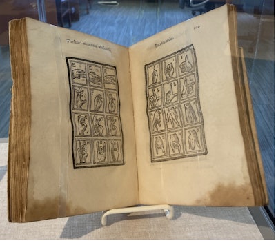 Text at the UAB Historical Library documenting the early development of sign language.