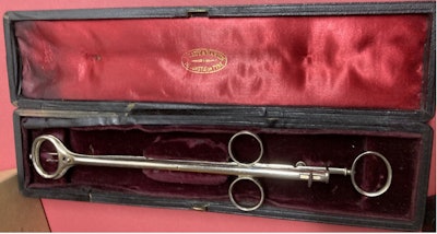 A mid-19th century tonsillotome exemplifies the refined surgical craftsmanship of its era.