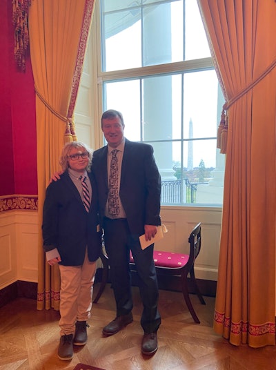 Aaron and his son at a White House event.