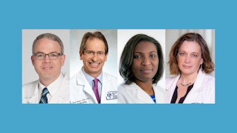 From left to right: Kenneth Cummings, MD, MS, FASA, DFPM, David Hepner, MD, MPH, FASA, Obianuju Okocha, MD, and Angela Selzer, MD, FASA, DFPM
