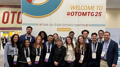 Medical students gathering at the AAO-HNSF 2025 Annual Meeting & OTO EXPO.