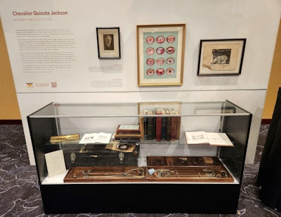 Attendees could view up close Dr. Jackson’s original bronchoscopes and laryngoscopes, medical paintings, textbooks, photographs, and personal memorabilia.