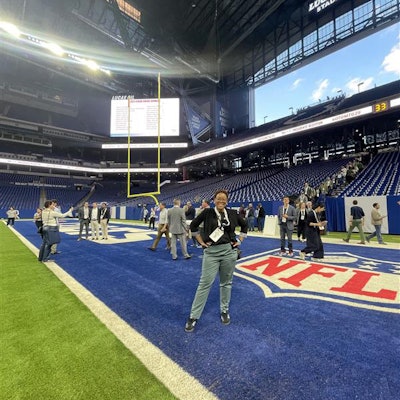 On the field at Lucas Oil Stadium, home of the Indianapolis Colts, during the President's Reception at the AAO-HNSF 2025 Annual Meeting & OTO EXPO.