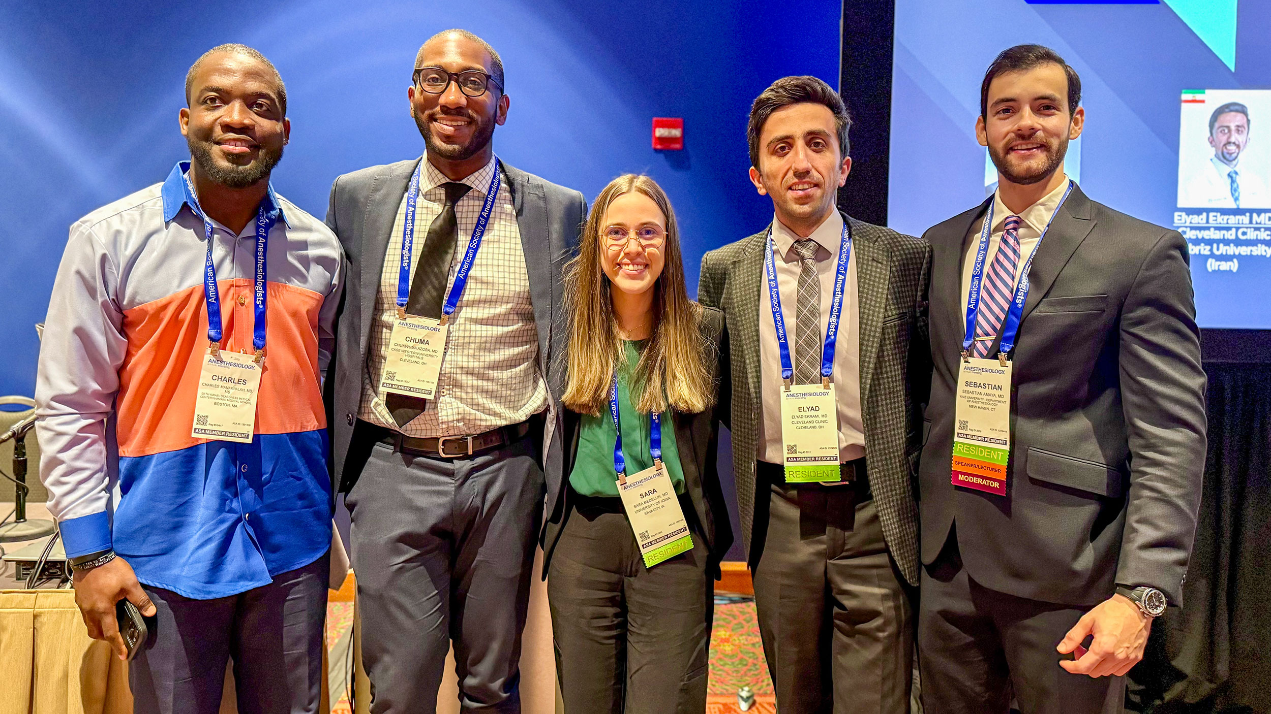 From left to right: Charles Manakpalah, MD, MS, Chuma Azoba, MD, Sara Medell&iacute;n Reina, MD, Elyad Ekrami, MD, and Sebastian Amaya, MD